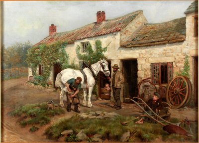 Smedje, Hexham Bridge End, 1885 af Ralph Hedley