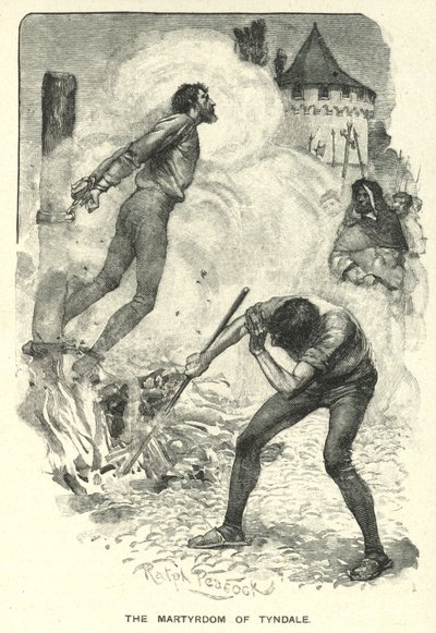Tyndales martyrium (kobberstik) af Ralph Peacock