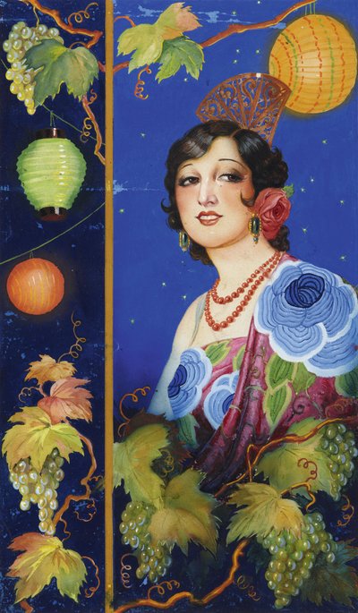 Ung kvinde med sjal, ca. 1925 (gouache på papir) af Ramón José Izquierdo y Garrido