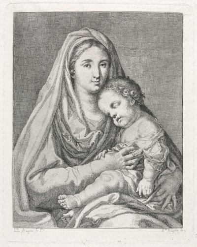 Madonna og barn efter Francisco Bayeu y Subias. af Ramon Bayeu y Subias