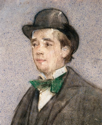 Portræt af Adria Gual (1872-1943), spansk dramatiker af Ramon Casas i Carbo