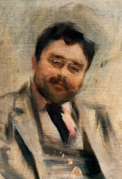 Portræt af Isaac Albeniz på 34 år, detalje (olie på lærred) af Ramon Casas i Carbo