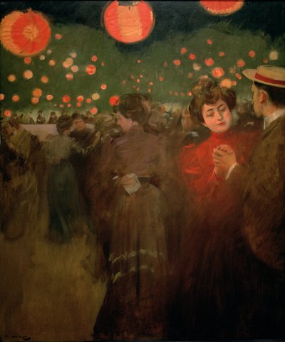 Friluftsfesten, ca. 1901-02 (olie på lærred) af Ramon Casas i Carbo