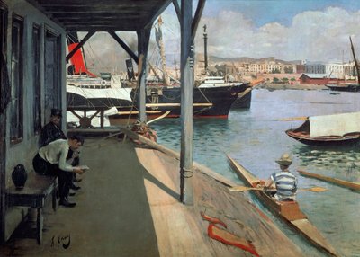 Havnen i Barcelona af Ramon Casas i Carbo