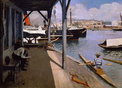 Yacht Club i Barcelona af Ramon Casas i Carbo
