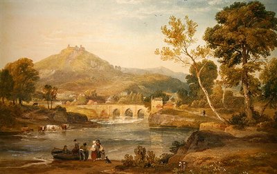 Llangollen, Wales (akvarel på papir) af Ramsay Richard Reinagle