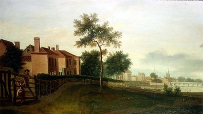 Themsen fra Battersea (olie) af Ramsay Richard Reinagle