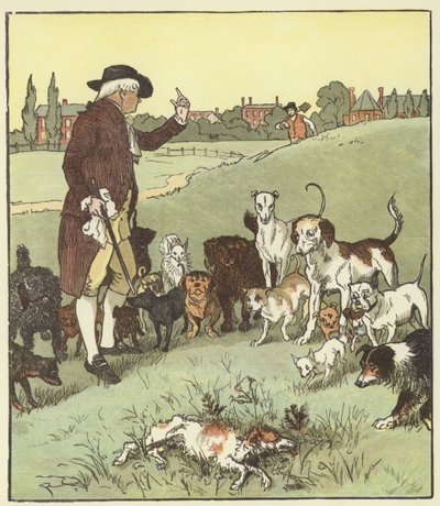 En elegi om en gal hunds død af Randolph Caldecott