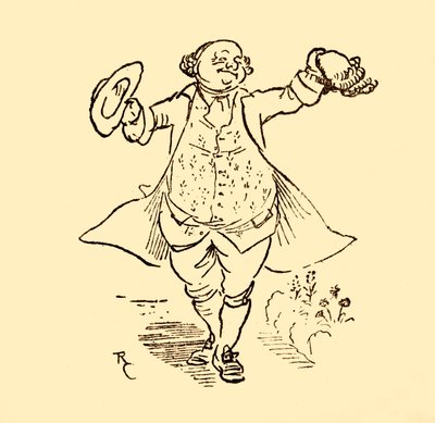 John Gilpins ven låner ham en paryk og en hat, 1878, c1918. af Randolph Caldecott