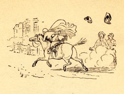 John Gilpins hestebolte, og hans hat og paryk blæser af, 1878, c1918. af Randolph Caldecott