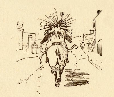 John Gilpins vinflasker eksploderer, 1878, c1918. af Randolph Caldecott