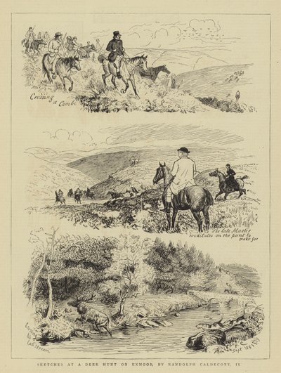 Skitser ved en hjortejagt på Exmoor af Randolph Caldecott