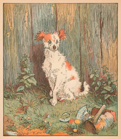 Omstrejfende hund blev venner med en god mand fra Islington, c1879. af Randolph Caldecott