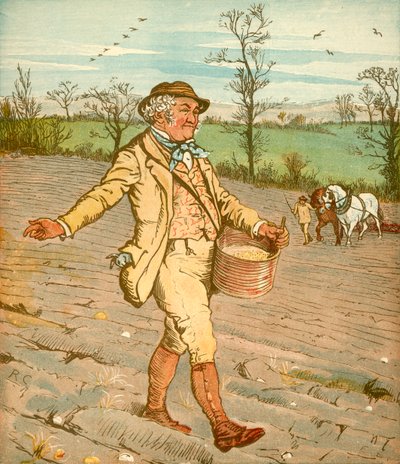 ...Bonden der såede kornet, c1878. af Randolph Caldecott