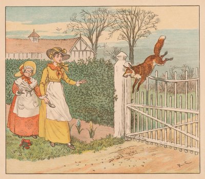 Ræven hopper over præsteporten, c1883. af Randolph Caldecott