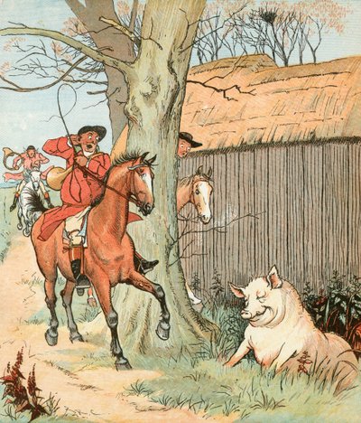 The Hunt (farvelitografi) af Randolph Caldecott