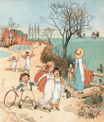 The Hunt (farvelitografi) af Randolph Caldecott