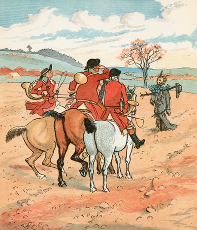 The Hunt (farvelitografi) af Randolph Caldecott