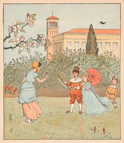 Tjenestepigen og Jenny Wren, 1880. af Randolph Caldecott