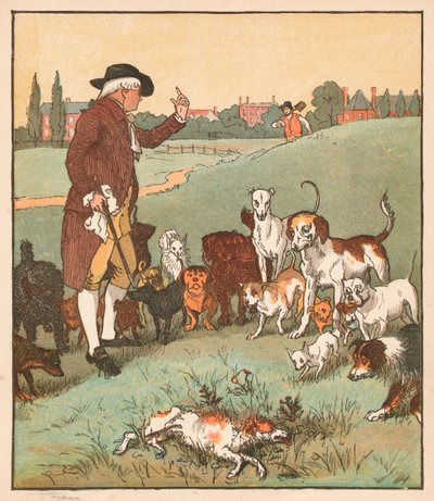 Hunden var det, der døde, c1879. af Randolph Caldecott