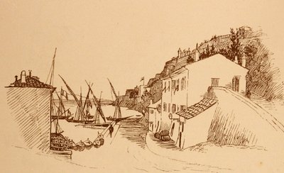 lokal fransk fiskerby i det sydlige Frankrig c1884 af Randolph Caldecott