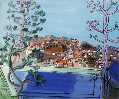 En pool ved Golfe Juan; Le Reservoir a Golfe Juan af Raoul Dufy