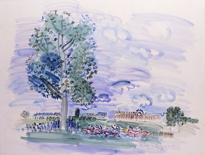 Chantilly - Derbyet i 1928; Chantilly - Le Derby de 1928 af Raoul Dufy