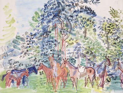 Heste i træ; Chevaux au Bois af Raoul Dufy