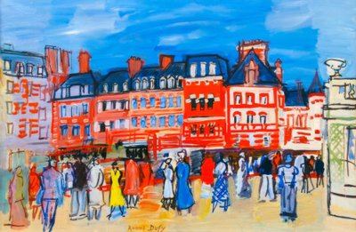Huse i Trouville af Raoul Dufy