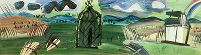 Kiosk og regnbue (olie på lærred) af Raoul Dufy