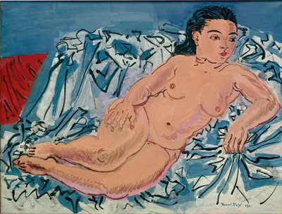 Nøgen kvinde (olie på lærred) af Raoul Dufy