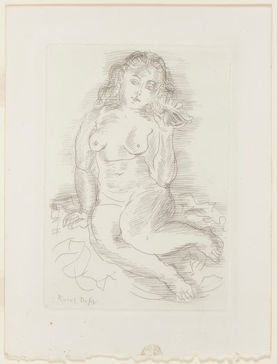 Nøgen lytter til en muslingeskal af Raoul Dufy
