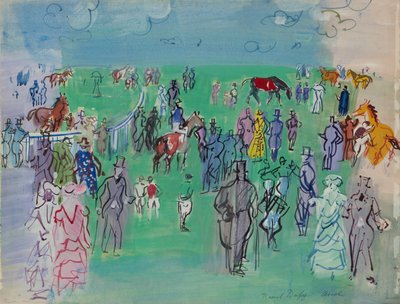 Paddock at Ascot (gouache og akvarel på papir) af Raoul Dufy