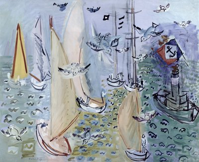 Regates with the Gulls, ca. 1930 (olie på lærred) af Raoul Dufy