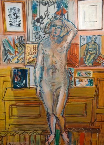 Stående nøgen på malerier af Raoul Dufy