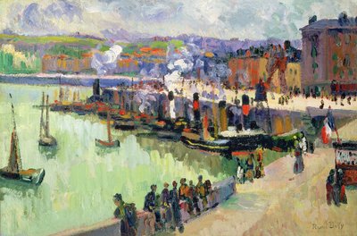The Port (olie på papir) af Raoul Dufy