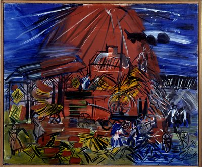 The Red and Blue Depiquage, 20. århundrede (olie på lærred) af Raoul Dufy