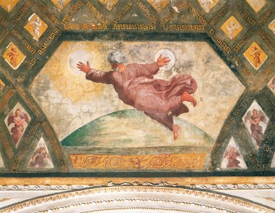 Skabelsen af solen og månen, ca. 1518 (fresko) af Raphael