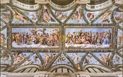 Udsigt over hvælvingerne i Loggia af Amor og Psyche, af Raphael