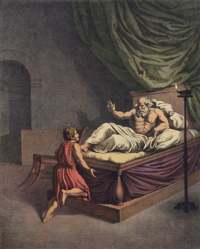 Samuel går til Eli efter at have hørt en stemme kalde hans navn (farve litho) af after Raphael