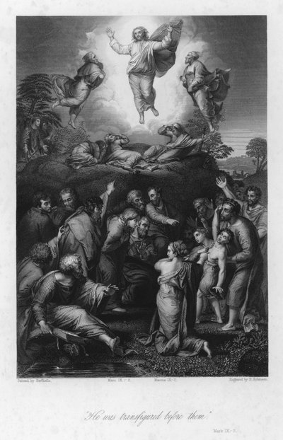Transfigurationen, Mark IX, 2 (gravering) af after Raphael