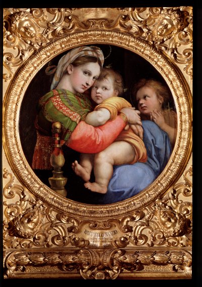 Stolens Madonna - olie på træ af Raphael