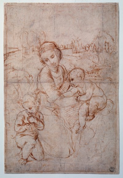 The Virgin of Prince Esterhazy Study - Tegning, c.1507-1508 af Raphael