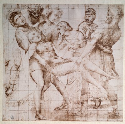 Studieafleveringen til altertavlen Baglioni - tegning, ca. 1507 af Raphael