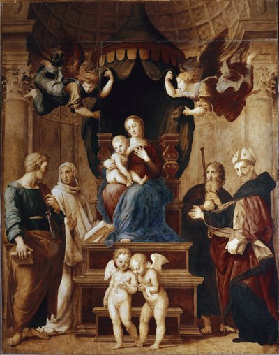 Jomfru med fire engle og fire (maleri af Raphael