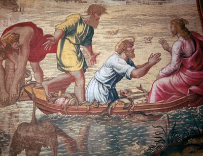 Tegneserie af det mirakuløse udkast til fisk, 1400-tallet af Raphael