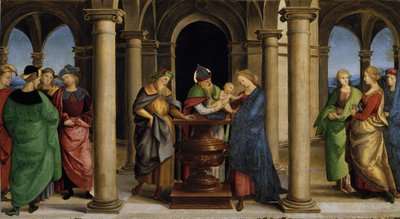 Præsentation ved Temple Predella Panel af Oddi-altertavlen, 1503. af Raphael