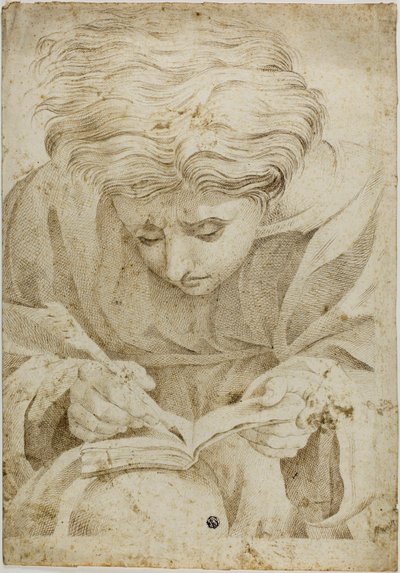 Siddende Ungdomsskrivning i Bog af Raphael