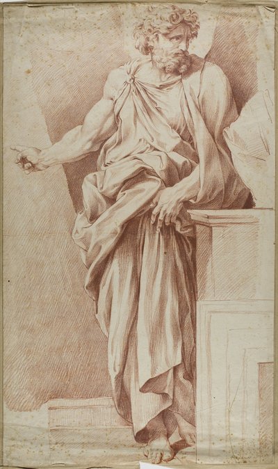Stående mand, peger med højre hånd af Raphael