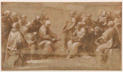 Studie til Disputationen af det hellige sakramente, 1508-1510. af Raphael
